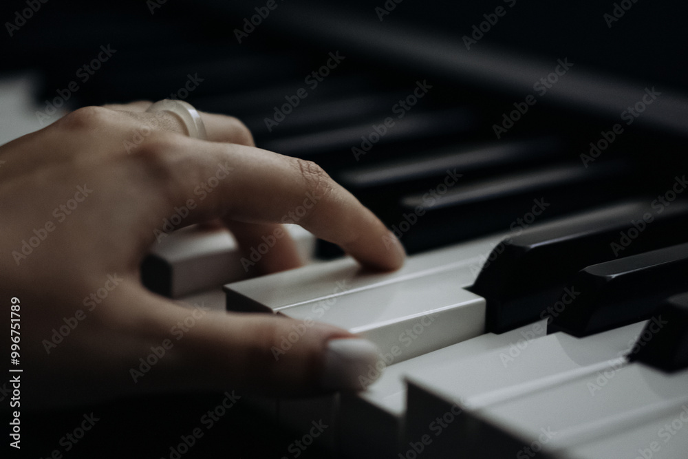 Close-Up Shots of Playing Piano Keys Close-Up Shots of Playing Piano Keys