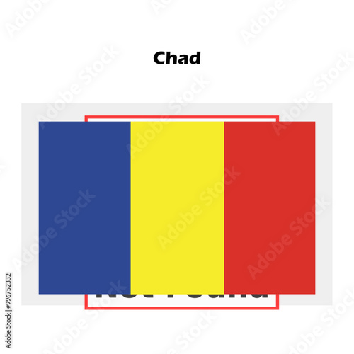 Chad flag single isolated vector icon