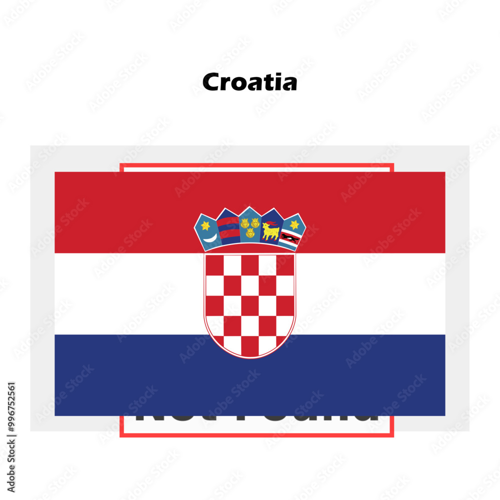 Naklejka premium Croatia flag single isolated vector icon