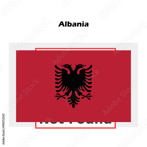 Albania flag single isolated vector icon