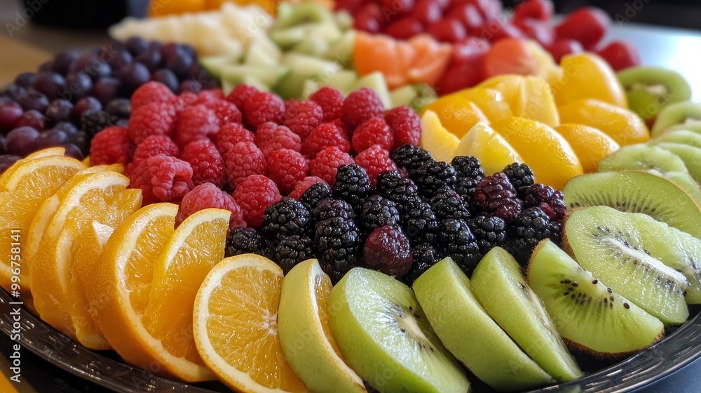 A range of fruits, including citrus, tropical, and berry varieties, are included in the assortment. A range of fruits, including citrus, tropical, and berry varieties, are included in the assortment.
