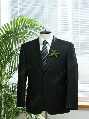 a suit and tie on a mannequin photo