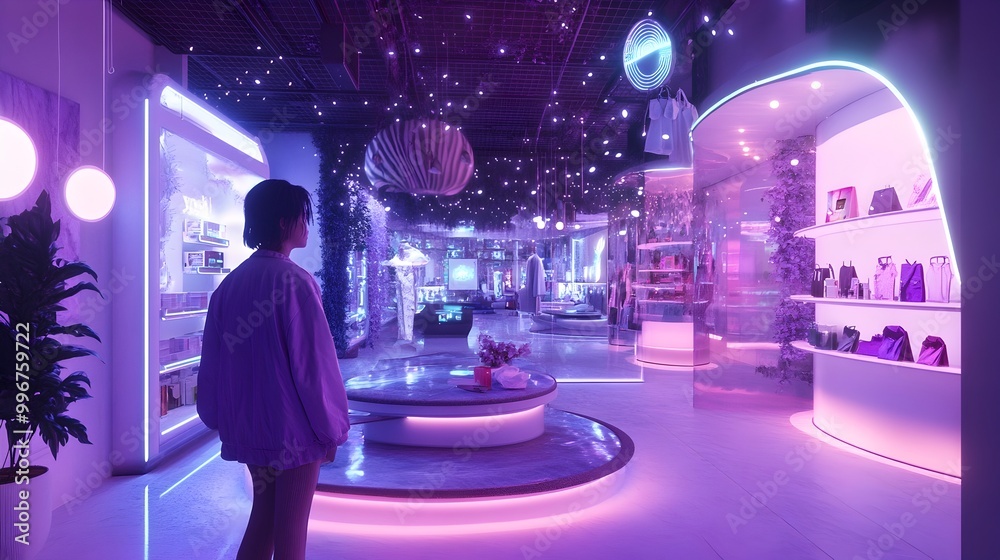 Cyber Monday s Futuristic Digital Retail Haven Holographic Store Assistants Frictionless Mobile Transactions and Levitating Product Displays in a Serene Urban Oasis of Minimalist Modernism Cyber Monday s Futuristic Digital Retail Haven Holographic Store Assistants Frictionless Mobile Transactions and Levitating Product Displays in a Serene Urban Oasis of Minimalist Modernism
