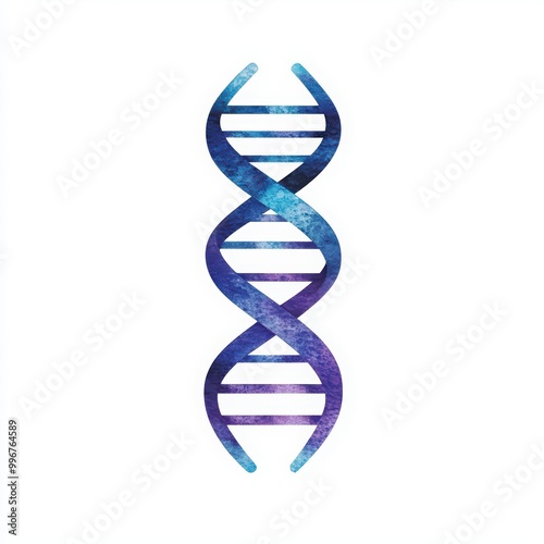 Colorful abstract DNA helix on a white isolated background.