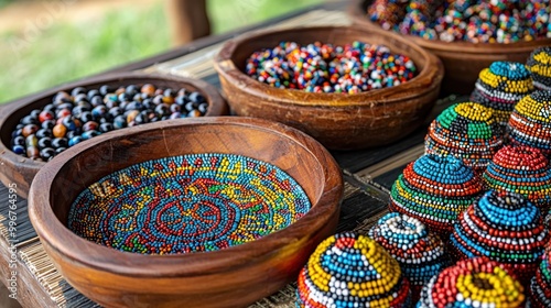 a cultural festival featuring beadwork displays, emphasizing the significance of this craft in heritage