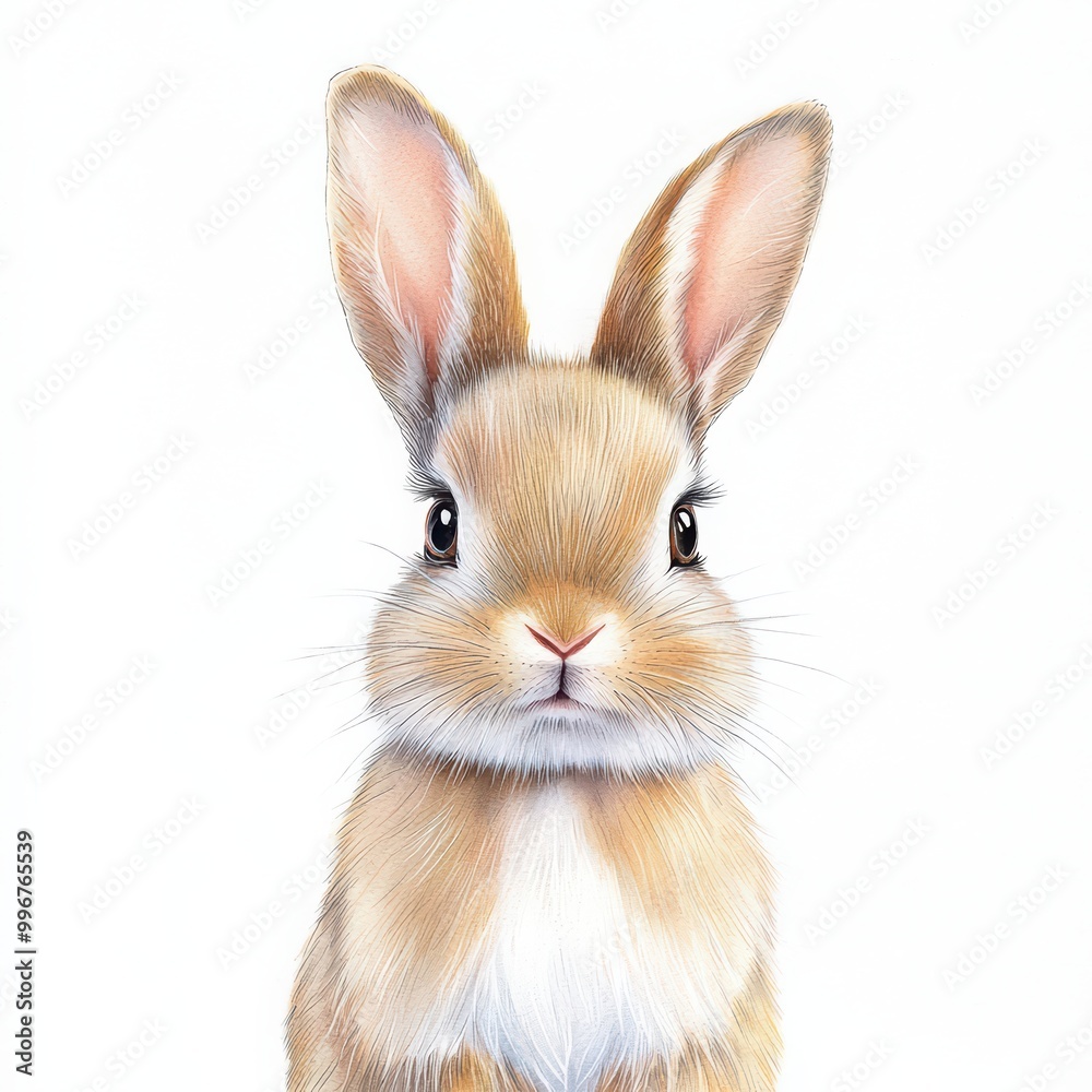 Cute rabbit portrait on white isolate background. Cute rabbit portrait on white isolate background.