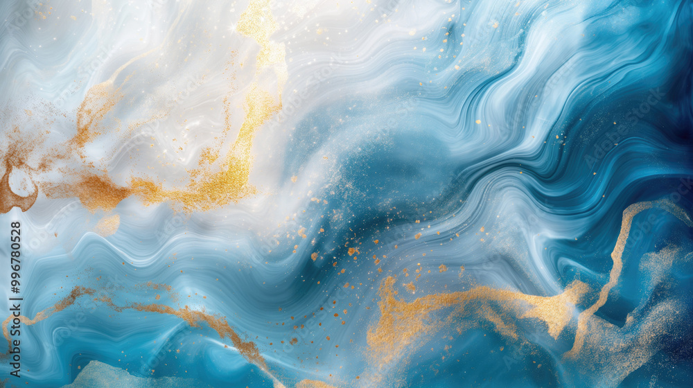 Fototapeta premium Marble abstract acrylic background. Marbling artwork texture.