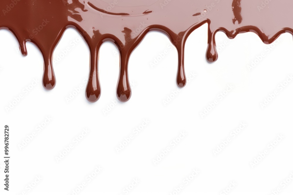 Dripping chocolate on white background Dripping chocolate on white background