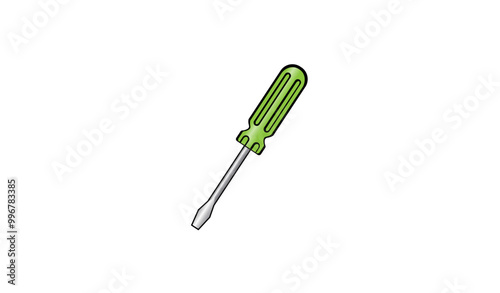 Vector illustration of cartoon screwdriver on white background photo