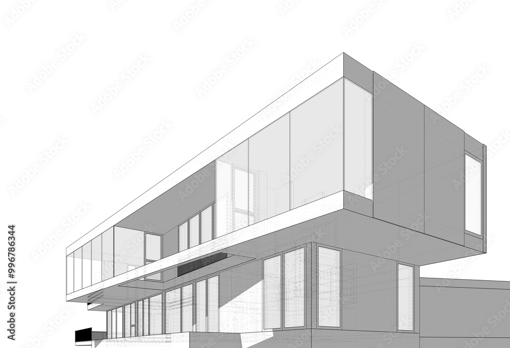 3d rendering of modern architecture 3d rendering of modern architecture