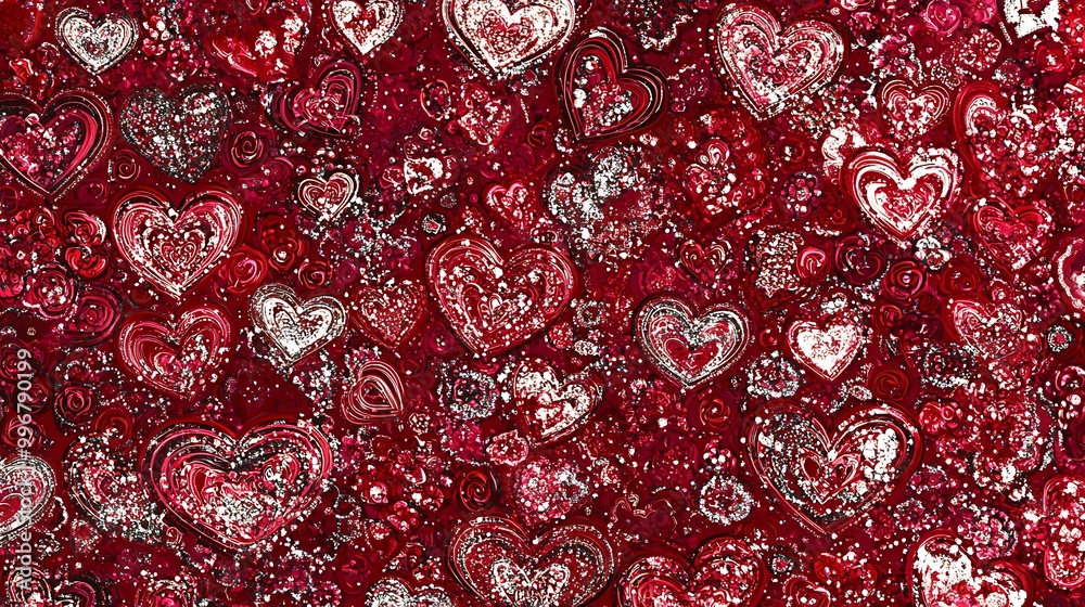 Fototapeta premium Bold Red Heart Brush Stroke - Expressive Love Art on White Background