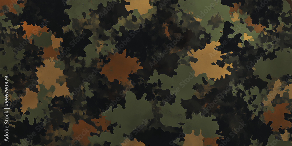Olive Dark Green Camouflage Pattern Design Olive Dark Green Camouflage Pattern Design