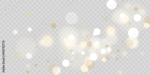 The dust sparks and golden stars shine with special light. Vector sparkles on a transparent background. . Stock royalty free vector illustration. PNG
