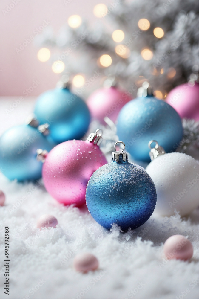Christmas decorations on a snow Christmas decorations on a snow