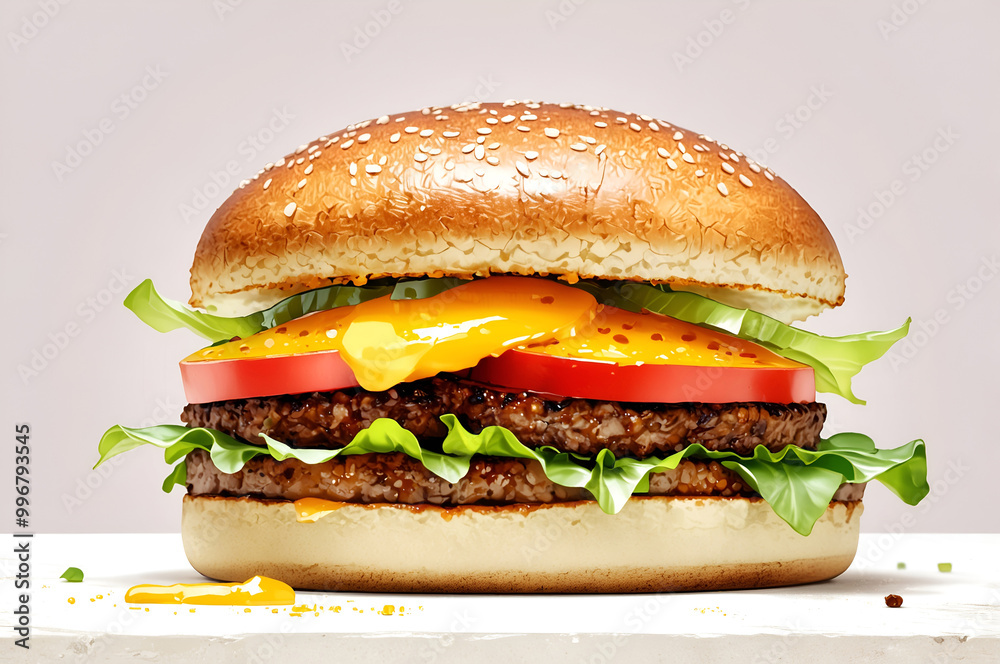 hamburger on a white background hamburger on a white background