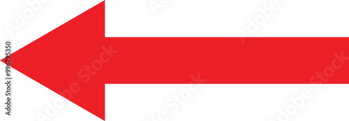 Red left arrow icon isolated on white background . Go to left arrow icon vector