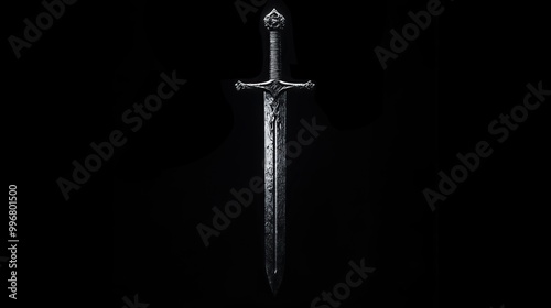 Knight sword on a black background