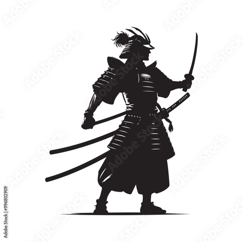 samurai warrior vector Silhouette illustration