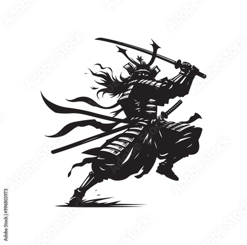 samurai warrior vector Silhouette illustration