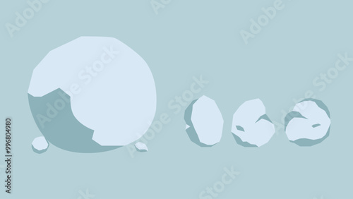 illustration of a collection of large stones and small stones. round mountain rock. It can be used as a design element with the theme of obstacles in a career, challenges in the world of work