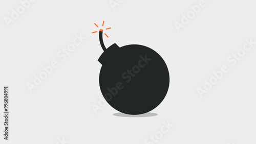 illustration of a bomb symbol, a parable of the situation when borrowing money or getting into debt. The money loan themed design is suitable for media reporting on economics, debt problems, and loans