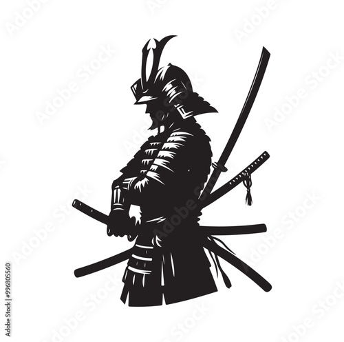 samurai warrior vector Silhouette illustration