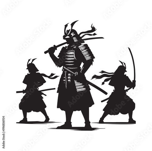 samurai warrior vector Silhouette illustration