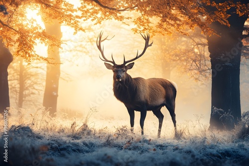 deer in the forest, wildlife in nature	