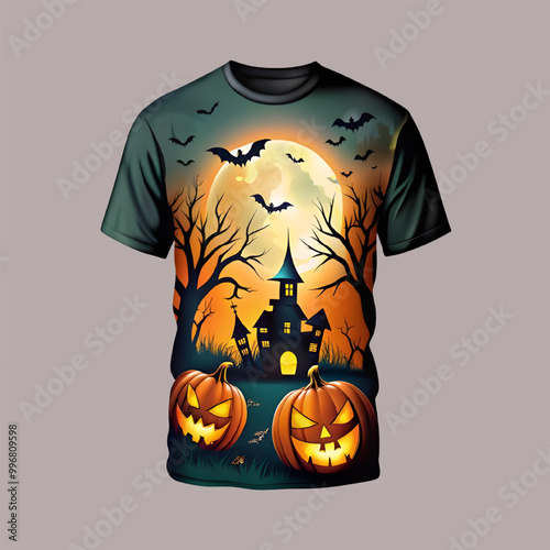 Free Vector Halloween tshirt design generative ai