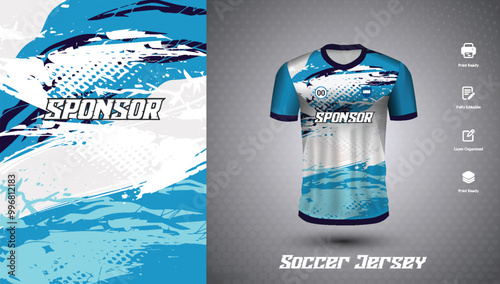 Soccer jersey design for sublimation or sports t-shirt design for cricket

