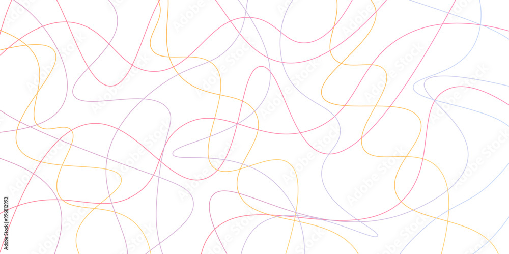 Random pattern colorful line stroke on a transparent background. Chaotic random lines abstract geometric pattern vector background. Decorative golden pattern with tangled curved lines. Random pattern colorful line stroke on a transparent background. Chaotic random lines abstract geometric pattern vector background. Decorative golden pattern with tangled curved lines.