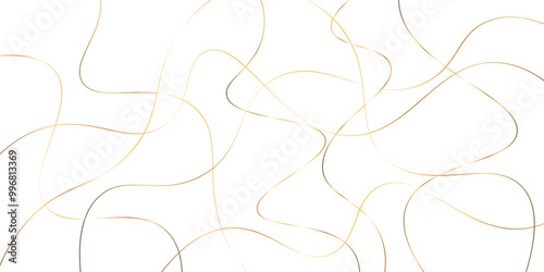 Random pattern colorful line stroke on a transparent background. Chaotic random lines abstract geometric pattern vector background. Decorative golden pattern with tangled curved lines.	