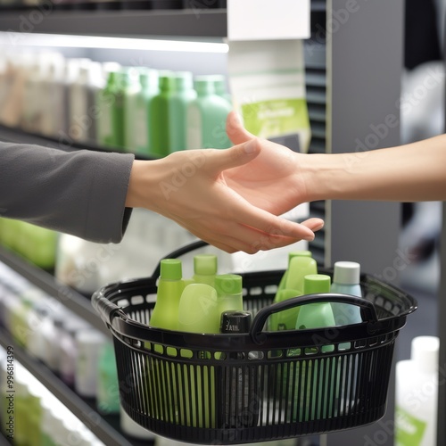 Handshake in a Supermarket Aisle photo