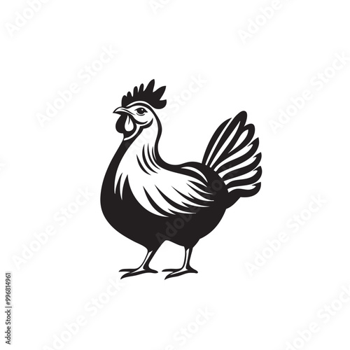 Rooster or cock logo vector icon template