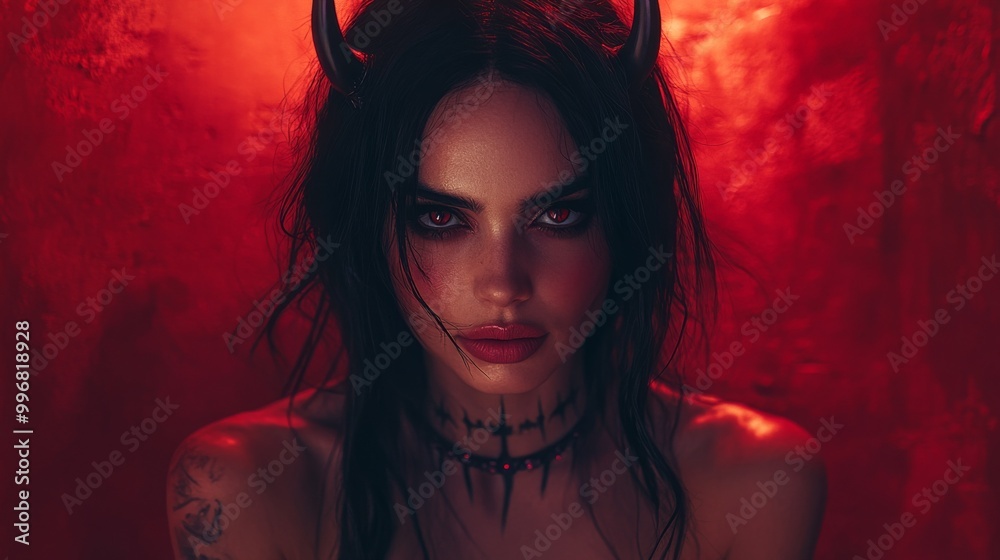Gothic Demoness Fantasy Portraits: Dark, Mysterious, and Seductive Beauty in Red Gothic Demoness Fantasy Portraits: Dark, Mysterious, and Seductive Beauty in Red