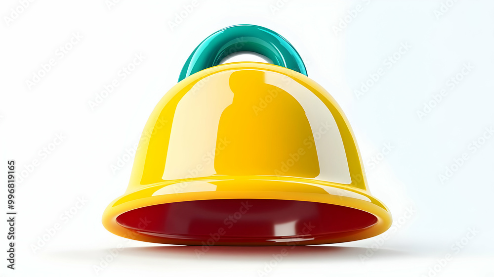 Yellow Bell with Red Interior and Green Handle Yellow Bell with Red Interior and Green Handle