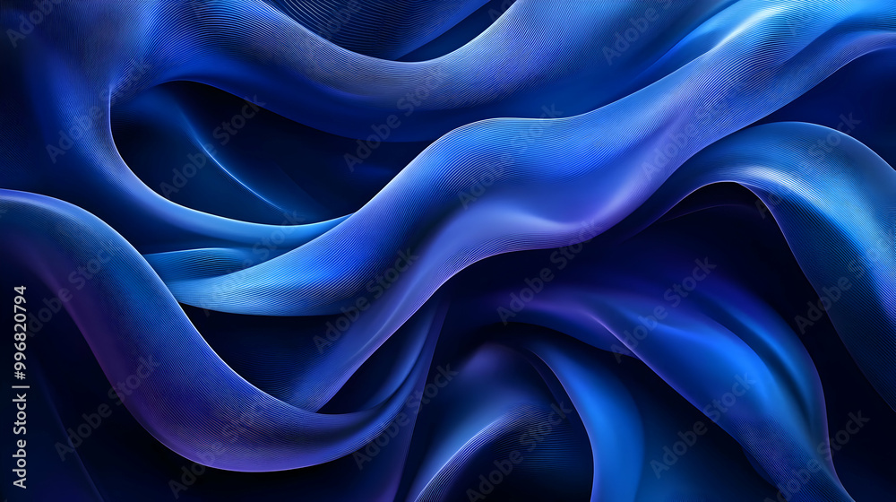 Obraz premium Abstract Blue Wavy Background Animation Loop