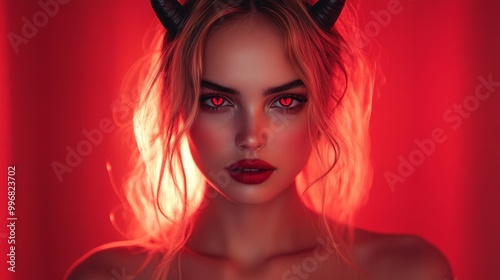 Gothic Demoness Fantasy Portraits: Dark, Mysterious, and Seductive Beauty in Red