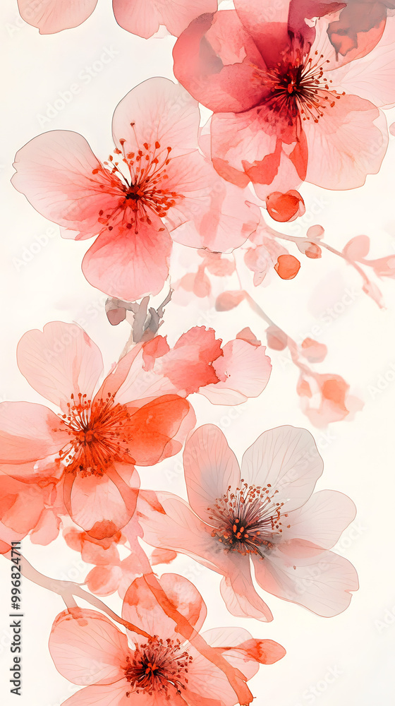 Fototapeta premium Floral spring blossom vector design for greeting card