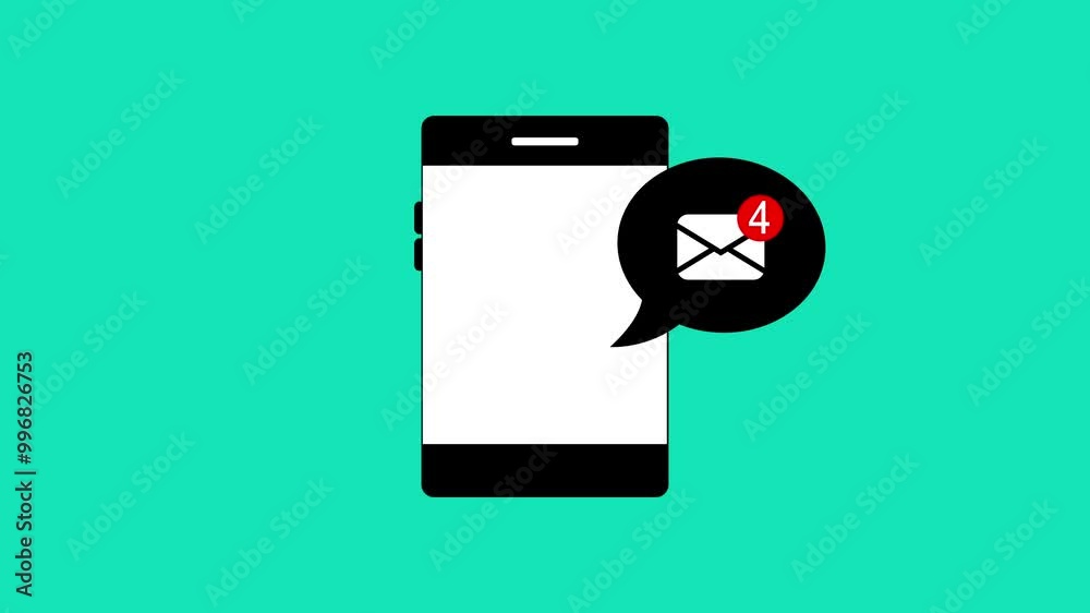 Modern mobile phone design featuring an SMS bubble, emphasizing text conversation clarity Modern mobile phone design featuring an SMS bubble, emphasizing text conversation clarity