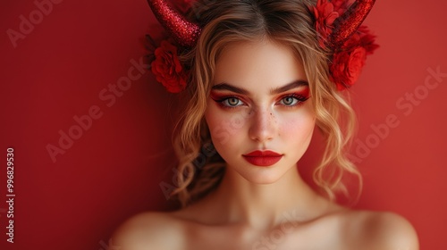 Gothic Demoness Fantasy Portraits: Dark, Mysterious, and Seductive Beauty in Red