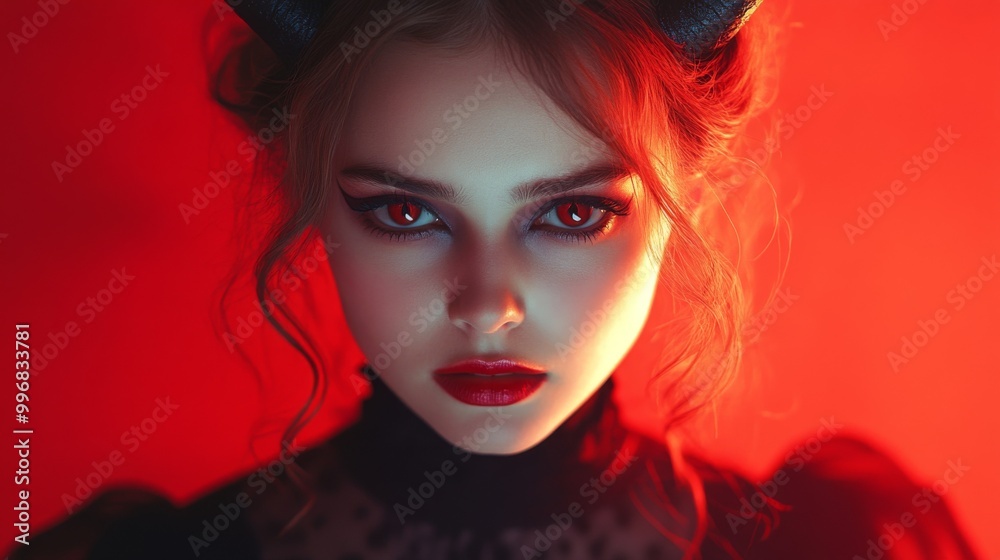 Gothic Demoness Fantasy Portraits: Dark, Mysterious, and Seductive Beauty in Red Gothic Demoness Fantasy Portraits: Dark, Mysterious, and Seductive Beauty in Red
