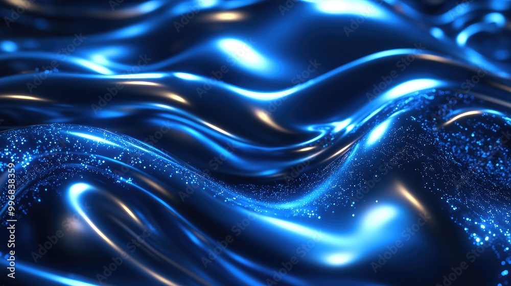 Abstract futuristic background with liquid metal-like curves and glowing light effects. No people, no logo. Abstract futuristic background with liquid metal-like curves and glowing light effects. No people, no logo.