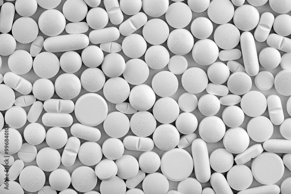 Group of many medicine white pills macro shot Group of many medicine white pills macro shot