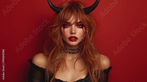 Gothic Demoness Fantasy Portraits: Dark, Mysterious, and Seductive Beauty in Red