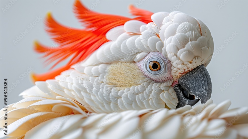 Fototapeta premium A stunning closeup photograph showcasing the beauty and majesty of a rosecrested cockatoo