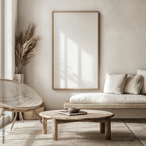 mockup of scandanavian art studio minimalistic photo real photo