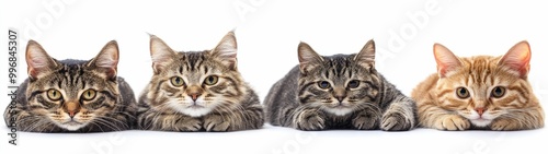 set of cat isolated on a white background