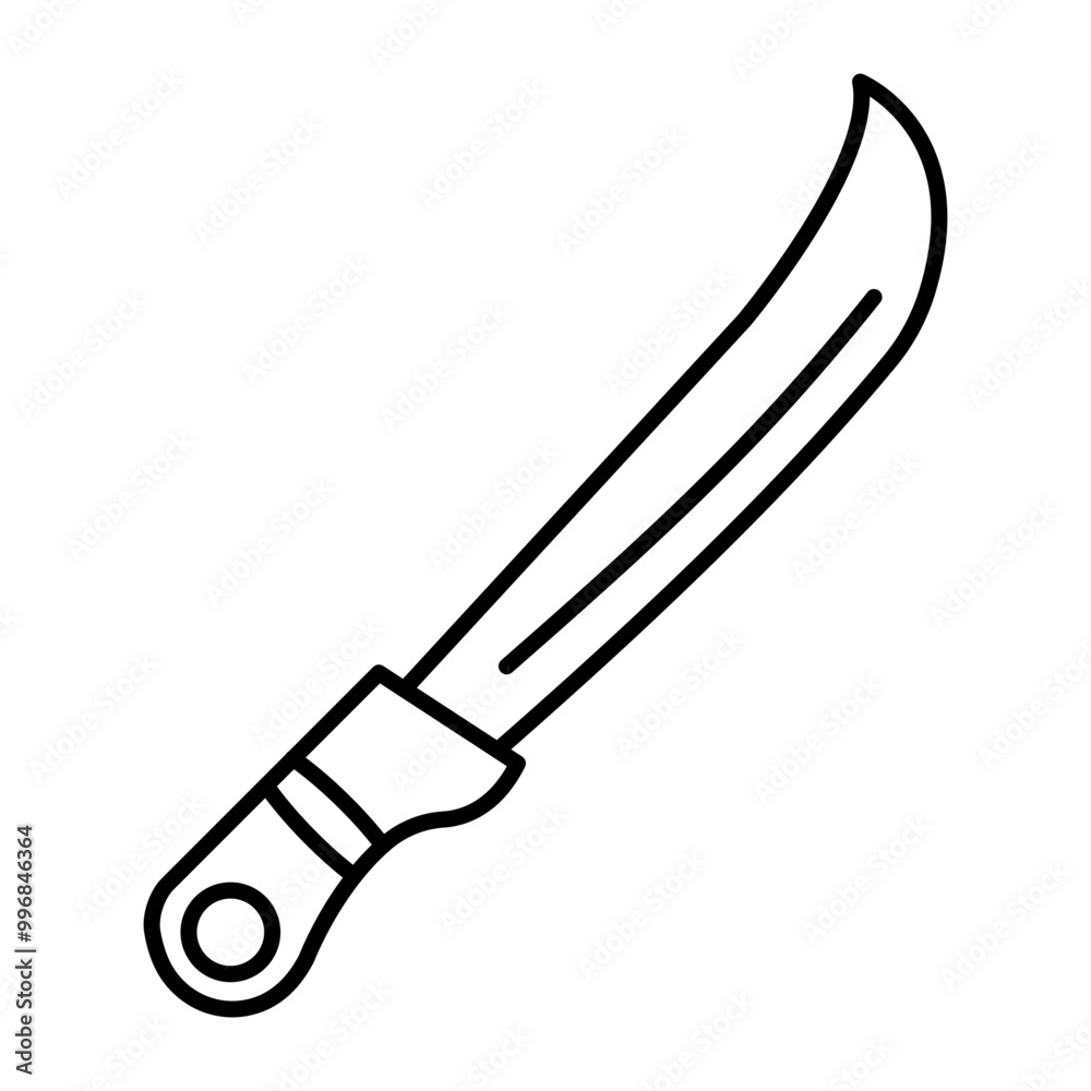 Panga Vector Line Icon Design Panga Vector Line Icon Design