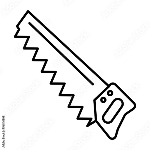Handsaw Vector Line Icon Design